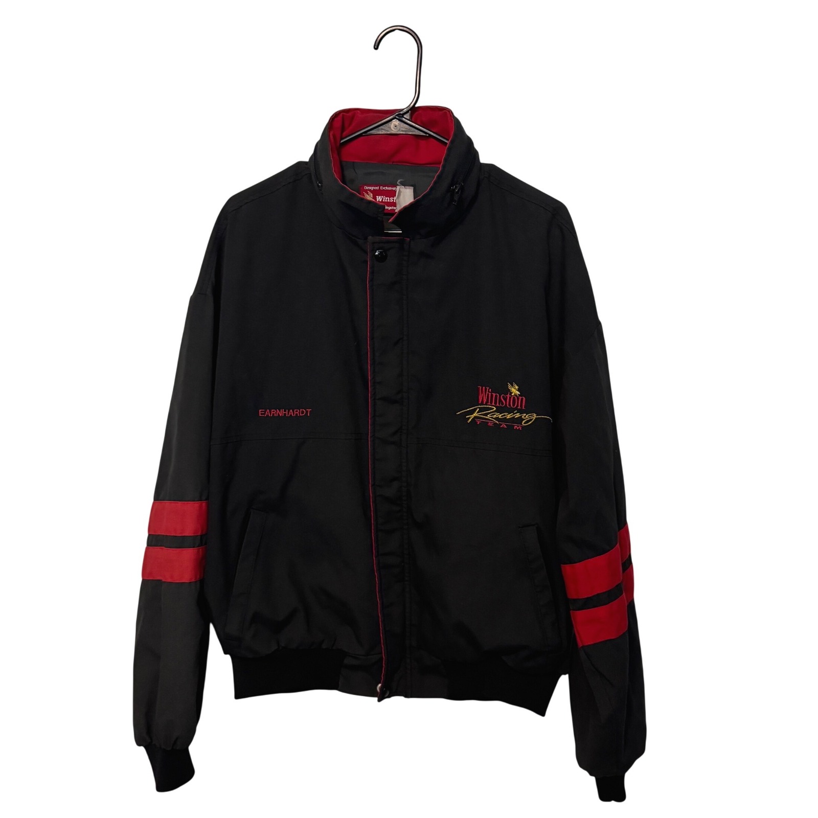 Vtg Winston Racing Team Jacket Mens Xl Black Dale Earnhardt Swingster Usa Nascar